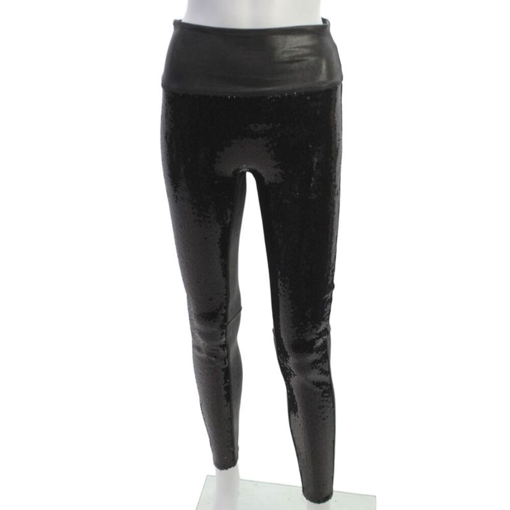 SPANX® Women Ankle Leggings Petite Black Polyester Solid 28in Inseam Size S